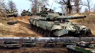 Российские танки на переправе у города Изюм ¦ Кадры с дрона