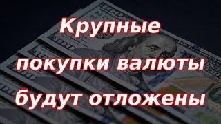 Банк России отложит крупные покупки валюты Минфином РФ! Курс доллара.