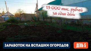 День 5 | 13 000 тыс. рублей за одни день. Заработок на вспашке огородов мотоблоком.
