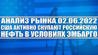 Анализ рынка 02.06.2022 + США бешено скупают российскую нефть в условиях эмбарго + Платина и доллар