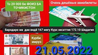 Курси рубли 21 05 2022#долар_евро_рубль_сомони_валюта#Асори имруза  рубль 21.05.2022#Авябилет