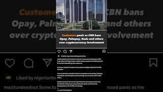 CBN BAN OPAY FROM CRPTO TRADE #crypto #opay #ban #banks #p2pusers #nigeria